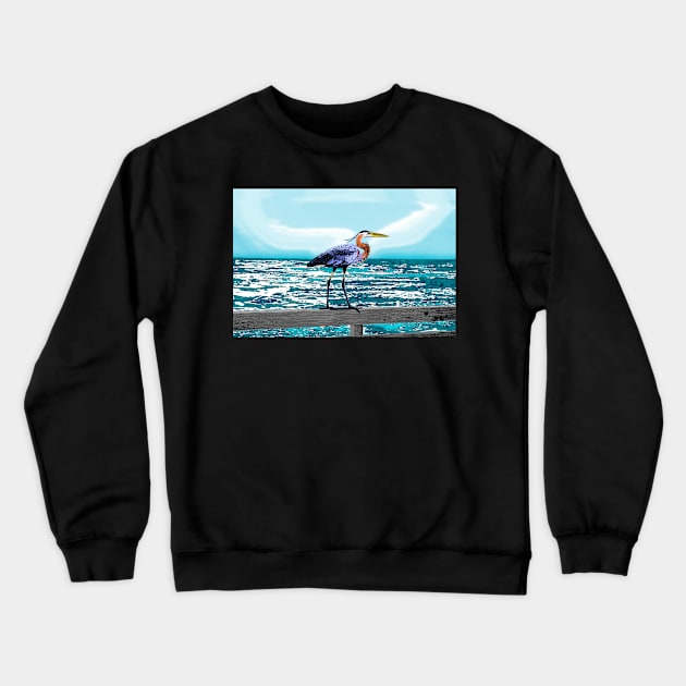 Great Blue Heron Crewneck Sweatshirt by CTWuellner